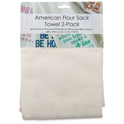 Craft Basics American Flour Sack Towels - Front view of package of 2 Towels
