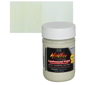 Wildfire Luminescent Fluorescent Acrylic Paint - Glow Green bottle and swatch