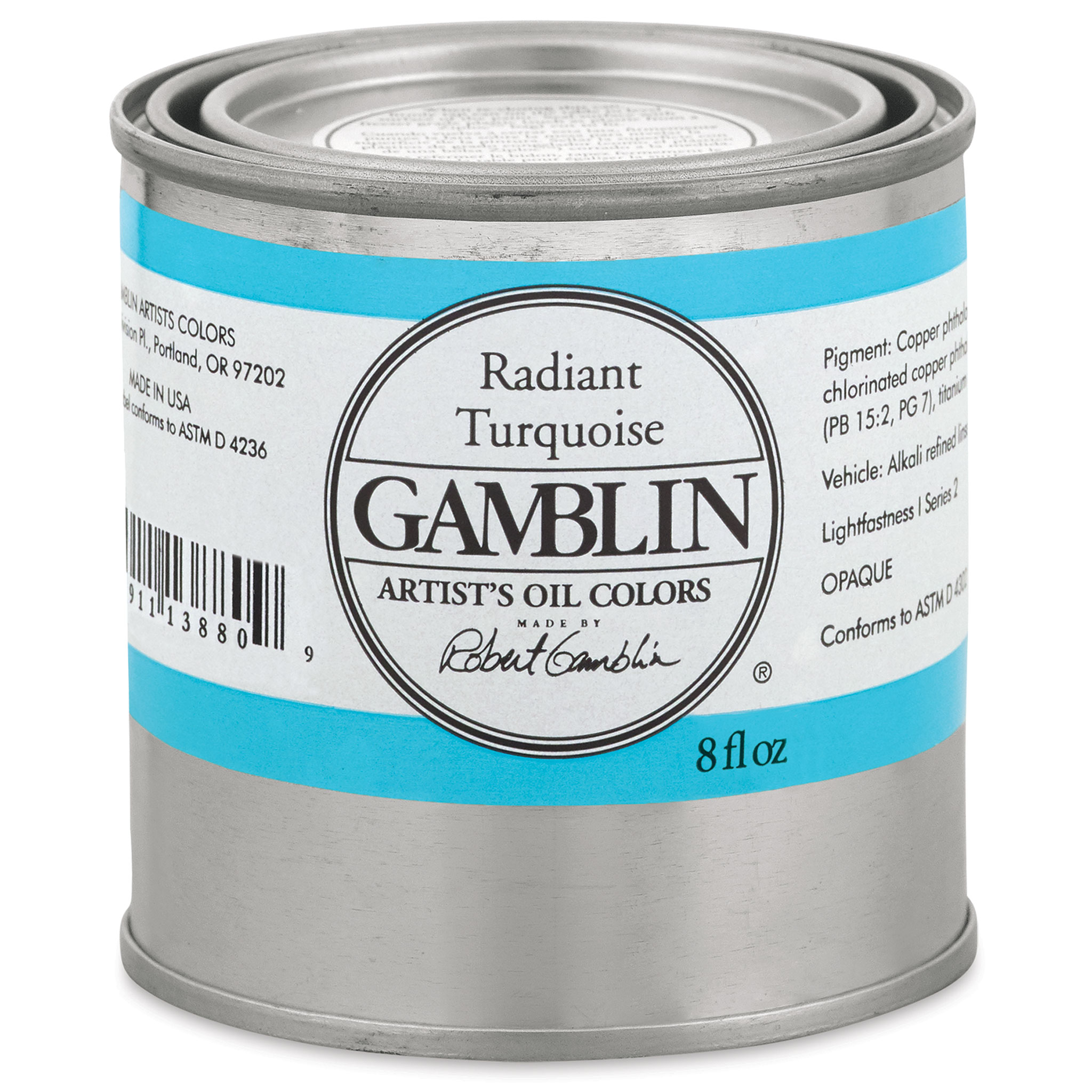 Gamblin Artist's Oil Color - Radiant Turquoise, 37 ml tube