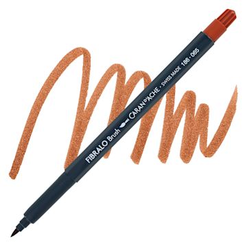 Open in modal - Caran d'Ache Fibralo Brush Marker - Russet marker and swatch