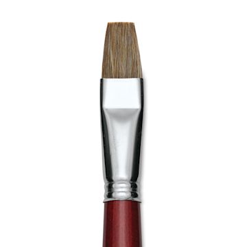 Open in modal - Escoda Bravo Light Ox Hair Brush - Bright, Long Handle, Size 18 close up