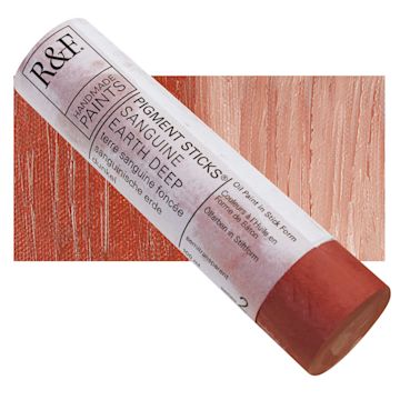 Open in modal - R&F Pigment Stick - Sanguine Earth Deep, 100 ml stick and swatch