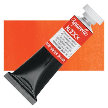 Open in modal - Blockx Artists' Watercolor - Pyrrolo Vermilion, 15 ml Tube and swatch