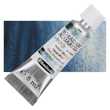 Open in modal - Schmincke Horadam Aquarell Watercolor - Haze Blue, 5 ml tube and swatch