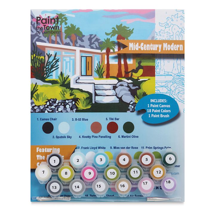 Paint The Town By Numbers Mid Century Modern Kit BLICK Art Materials