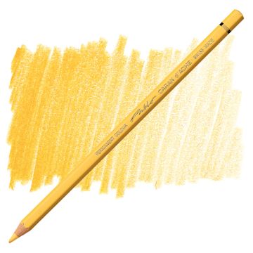 Open in modal - Caran d'Ache Pablo Colored Pencil - Orangish Yellow pencil and swatch