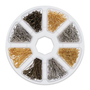 Open in modal - John Bead Jewelry Finding Set - Eye Pins, Assorted Colors, Package of 1000