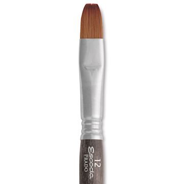 Open in modal - Escoda Prado Tame Synthetic Travel Brush - Bright, Short Handle, Size 12, close-up