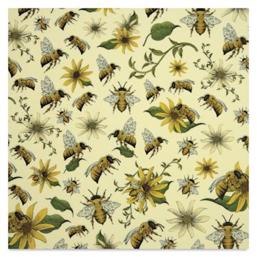 Open in modal - Elan Transfers Overglaze Decal Sheet - Bees and Daisies - close-up