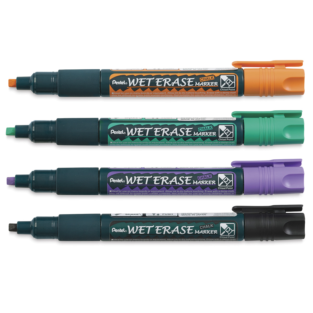 Wet Erase Chalk Marker Set, Chisel Tip, Assorted (WYCB) 4-Pk Plastic B —  Pentel of America, Ltd.