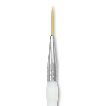 Open in modal - Royal & Langnickel Soft Grip Golden Taklon Brush - Script Liner, Short Handle, Size 0, close-up
