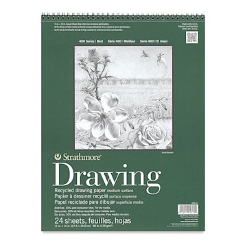 Open in modal - Strathmore 400 Series Recycled Drawing Pad - 14" x 11", Portrait, 24 Sheets