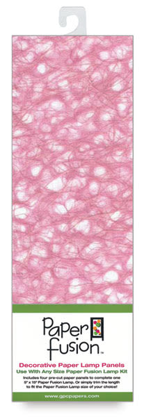 Paper Fusion Decorative Paper Lamp Panels - Pink Taffeta Ogura Lace pattern in package