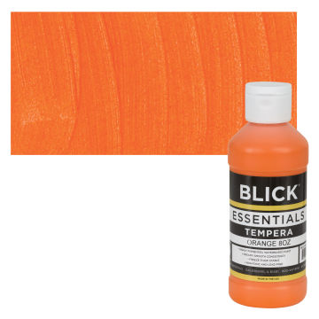 Blick Essentials Tempera - Orange, 8 oz bottle with swatch