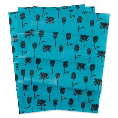 DecoPatch Decorative Papers - Teal Tropical, Pkg of 3, fanned out
