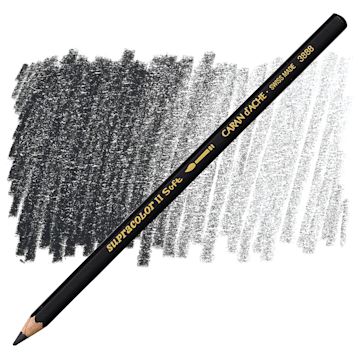 Open in modal - Caran d'Ache Supracolor Soft Aquarelle Pencil - Ivory Black pencil and swatch