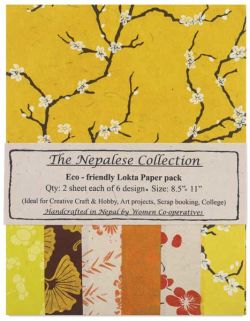Nepalese Collection Lokta Paper - Front of Yellow/Orange Package