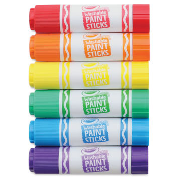 Crayola Washable Paint Sticks - Set of 6, Assorted Colors (Caps on)