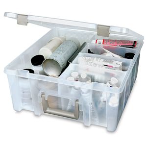 ArtBin Super Satchel Double Deep (open and filled with supplies, supplies not included)