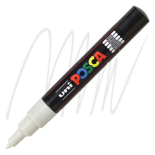 Uni Posca Paint Marker - White, X-Fine, Bullet Tip, 0.7 mm