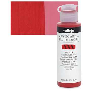 Open in modal - Vallejo Fluid Acrylic - Naphthol Red Light, 100 ml and swatch
