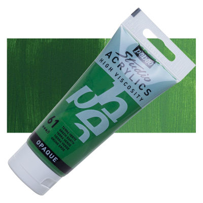 Pebeo High Viscosity Acrylics - Green Earth, 100 ml, Swatch with Tube