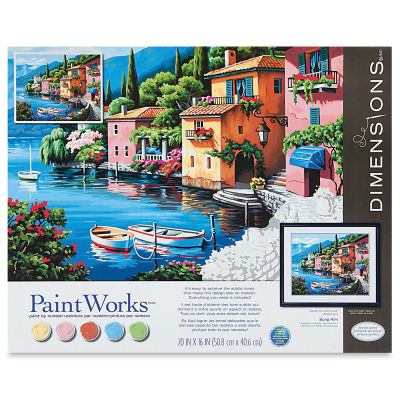 Paintworks Lakeside Village 20" x 16" Paint by Number Kit, In Package