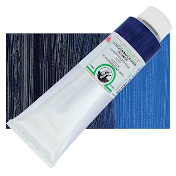 Open in modal - Old Holland Classic Oil Color - Scheveningen Blue Deep, 225 ml tube and swatch