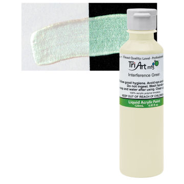 Tri-Art Liquid Artist Acrylics - Interference Green, 120 ml bottle