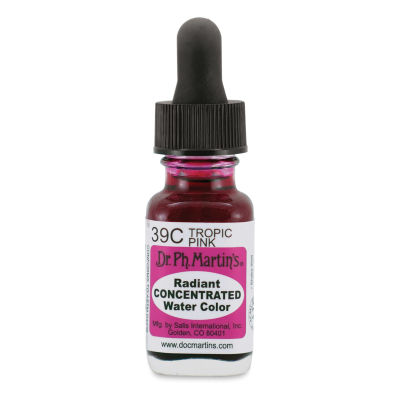 Dr. Ph. Martin's Radiant Concentrated Individual Watercolor - 1/2 oz, Tropic Pink