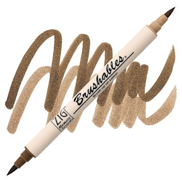 Open in modal - Zig Brushables Dual Tip Marker - Rootbeer Float marker and swatch