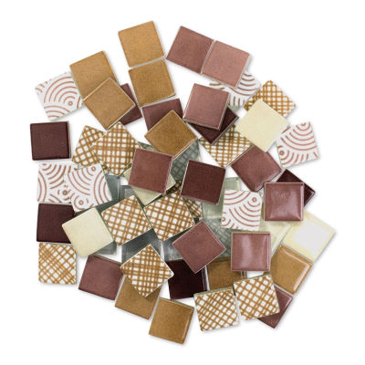 Mosaic Mercantile Patchwork Tiles - Maroon/Tan, 6 oz