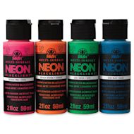 FolkArt Multi-Surface Neon Blacklight Acrylic Paints 