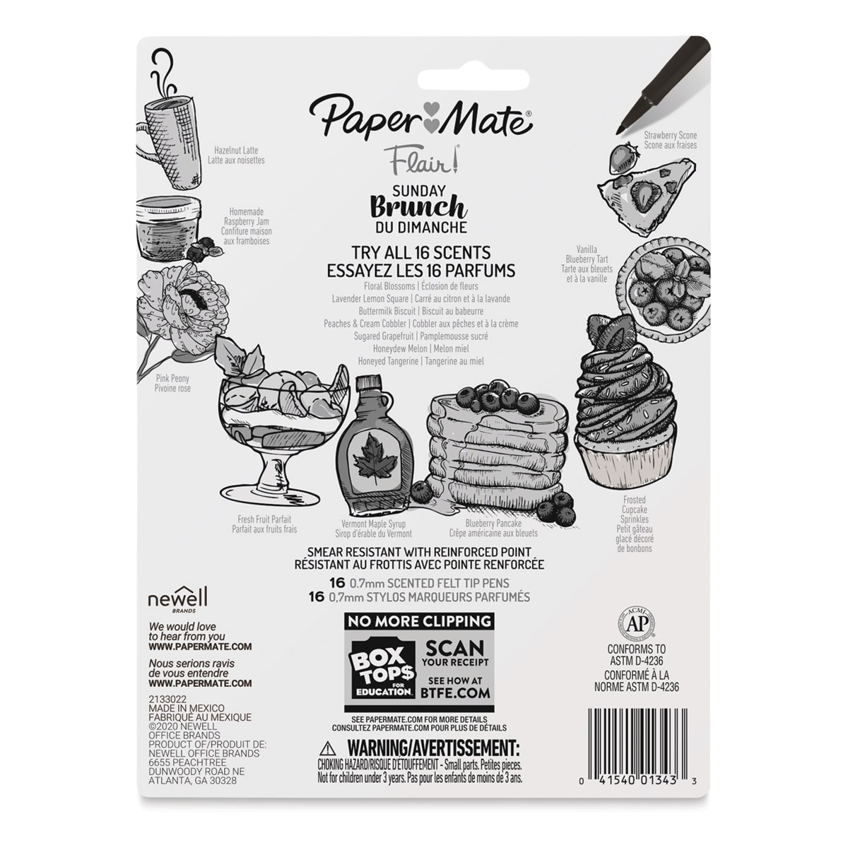 Paper Mate Flair Scented Hazelnut Latte, Black Ink Felt Tip Pen Medium