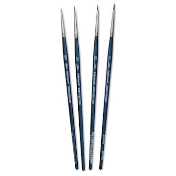 Open in modal - Silver Brush BelleAqua Brushes - Perfect Detail Watercolor Set, Set of 4, brushes fanned out