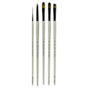 Silver Brush Black Pearl Synthetic Brushes - Series BP-6406, Basic Variety, Set of 5