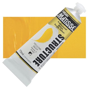 Open in modal - Matisse Structure Paint - Yellow Deep, 75 ml tube and swatch