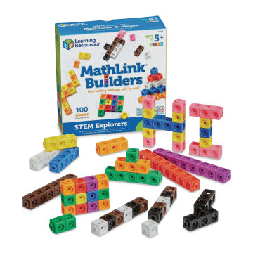 Learning Resources MathLink Builders Cubes - Stem Explorers Set, front of packaging. 
