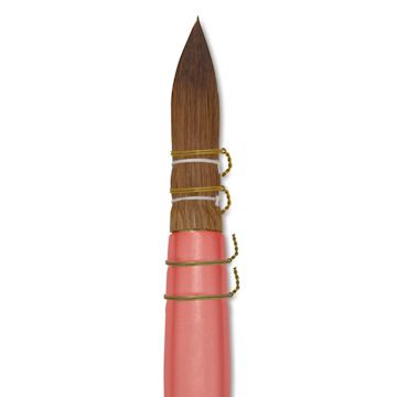 Open in modal - Dynasty Water Lily Watercolor Brush - Short Handle, Quill, Size 6, close-up