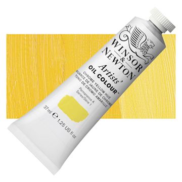 Open in modal - Winsor & Newton Artists' Oil Color - Chrome Yellow Hue, 37 ml tube and swatch