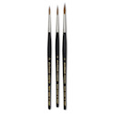 Da Vinci Maestro Kolinsky Brushes - Set of 3, Series 35 Long Tapered Round, Short Handle