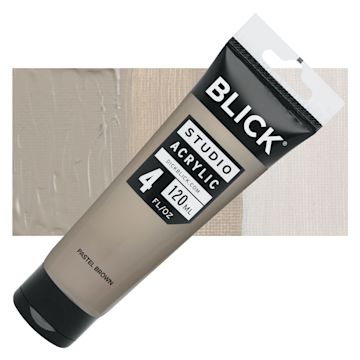 Open in modal - Blick Studio Acrylics - Pastel Brown, 4 oz tube and swatch