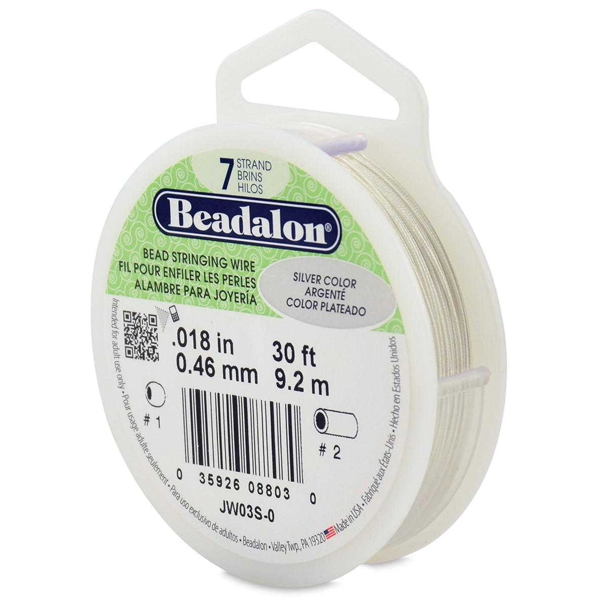 Beadalon Stringing Wire 7-Strand .015x30' Bright