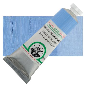 Open in modal - Old Holland Classic Oil Color - King's Blue Light, 40 ml tube and swatch