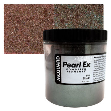 Jacquard Pearl-Ex Pigment - 4 oz, Mink, Jar with Swatch