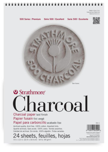 Strathmore 500 Series Charcoal Pad - 18 x 24, Assorted Tints, 24 Sheets