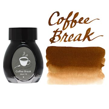Open in modal - Colorverse Joy in the Ordinary Fountain Pen Ink - 79 Coffee Break, swatch and jar