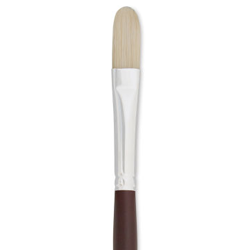 Silver Brush Silverstone Premium White Hog Bristle Brush - Filbert, Long Handle, Size 6
