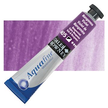 Open in modal - Daler-Rowney Aquafine Watercolor - Manganese Violet, 8 ml Tube and swatch