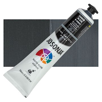 Open in modal - Jo Sonja's Artist Acrylic - Carbon Black, 2.5 oz tube and swatch